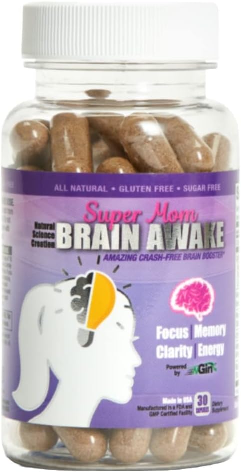 Women's Natural Energy Brain Booster Pills - Nootropic Focus & Memory Supplement for Super Moms - 30 Day Supply