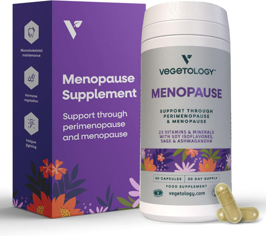Women's Perimenopause and Menopause Support Supplements (60 Capsules) - Vegan Vitamins for Women - Natural Menopause Relief - Food Supplement for Women's Health