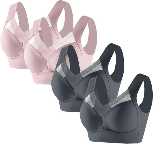 Women's Plus Size Casual Sports Bra - Wire-Free, Thin Style, Cozy Side Support for Daily Wear