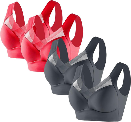 Women's Plus Size Casual Sports Bras without Steel Ring, Thin Style Vest Underwear for Comfortable Daily Wear