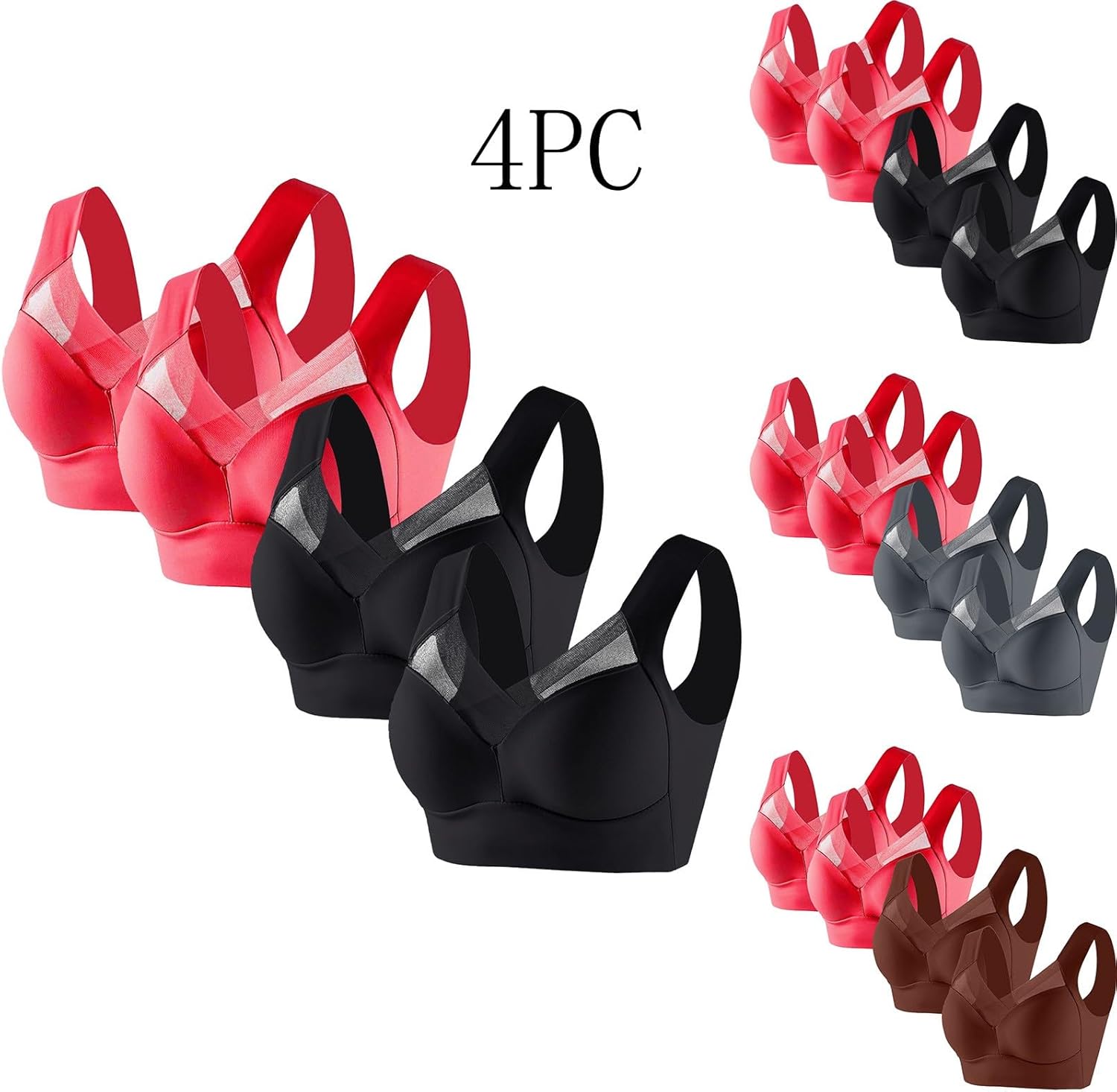 Women's Plus Size Casual Sports Bras without Steel Ring, Thin Style Vest Underwear for Comfortable Daily Wear
