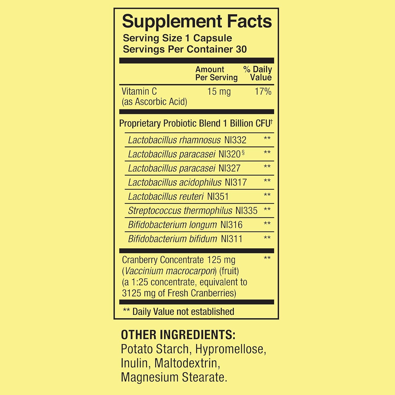Women's Probiotic Supplement with Inulin, Cranberry & 1 Billion Cultures - Digestive, Urinary & Immune Support - 8 Strains, 30 Capsules - Gut Health for Women