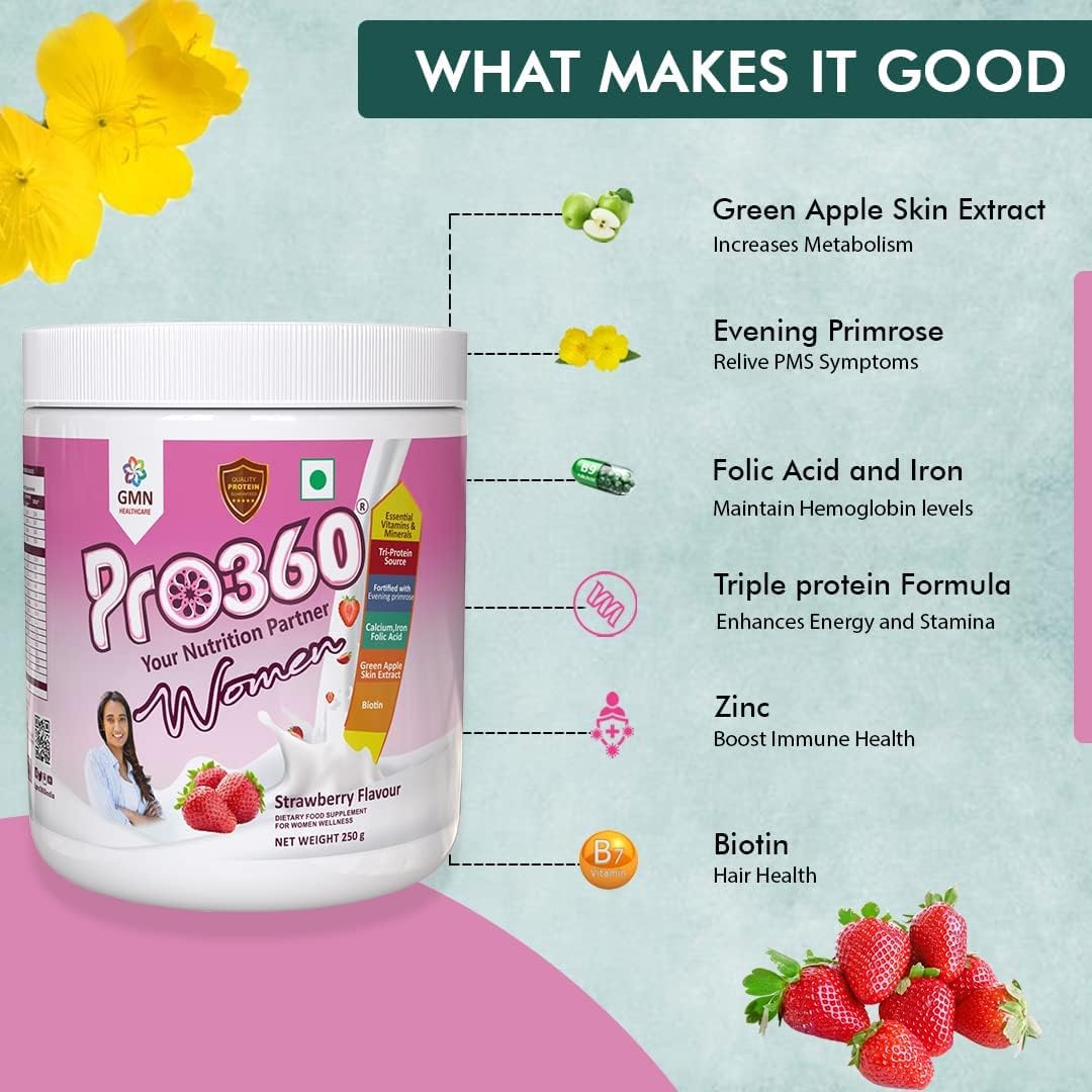 Women's Protein-Rich Nutritional Supplement with Calcium, Iron - Enhances Bone Strength and Boosts Hemoglobin - 25 Essential Nutrients with Evening Primrose - Butterscotch Flavor - 500g