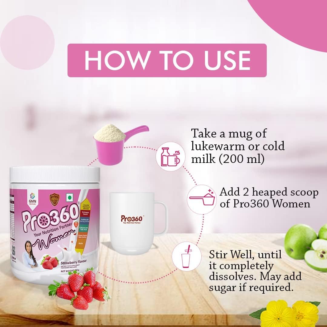 Women's Protein-Rich Nutritional Supplement with Calcium, Iron - Enhances Bone Strength and Boosts Hemoglobin - 25 Essential Nutrients with Evening Primrose - Butterscotch Flavor - 500g