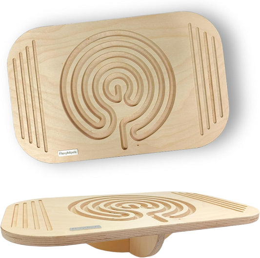 Wooden Balance Board for Kids & Adults | Enhance Coordination, Core Strength | Eco-Friendly Toy | Sensory Balance Trainer for ADHD & Physical Therapy | Premium Quality
