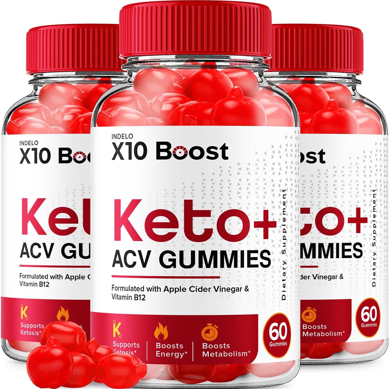 X10 Boost Keto ACV Gummies - Advanced Formula for Weight Management - 180 Gummies (3 Pack)