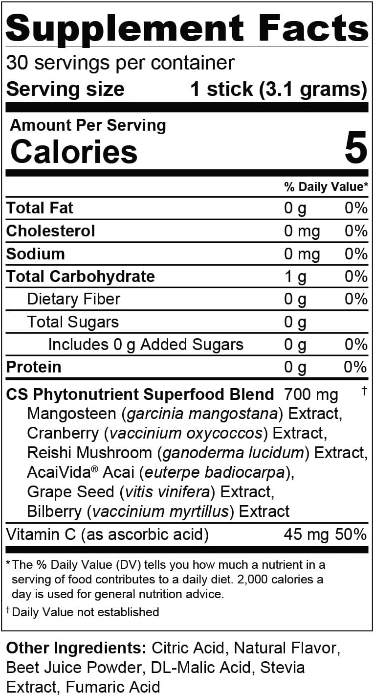 XanSense Immune System & Anti-oxidant Supplement with Mangosteen, Xanthones, Vitamin C - Sugar Free Energy Drink for Wellness