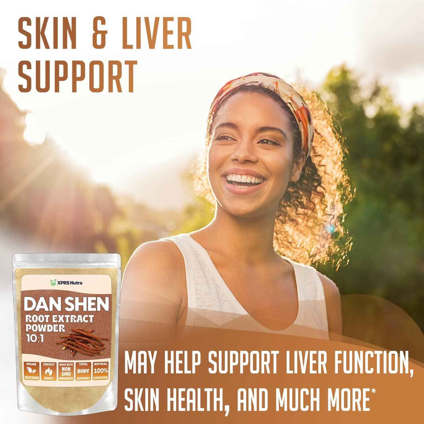 XPRS Nutra Dan Shen Root Extract Powder 10:1- Premium Dan Shen (Red Sage) Concentrated Powder - Vegan Friendly Danshen (8 oz)