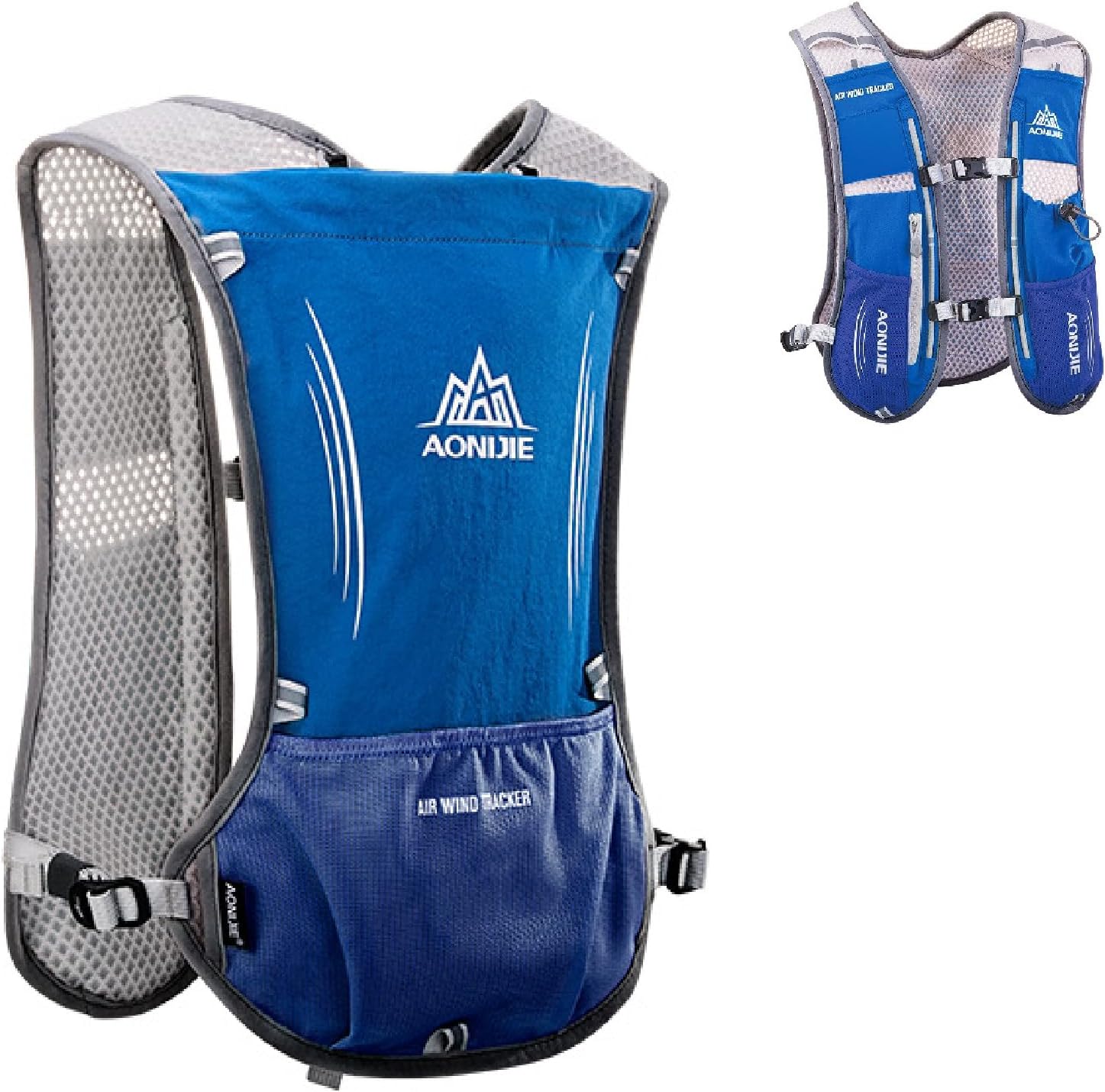 YAPJEB 5L Lightweight Hydration Vest Pack for Men and Women - Ideal for Running, Cycling, Hiking - Blue (Vest Only)