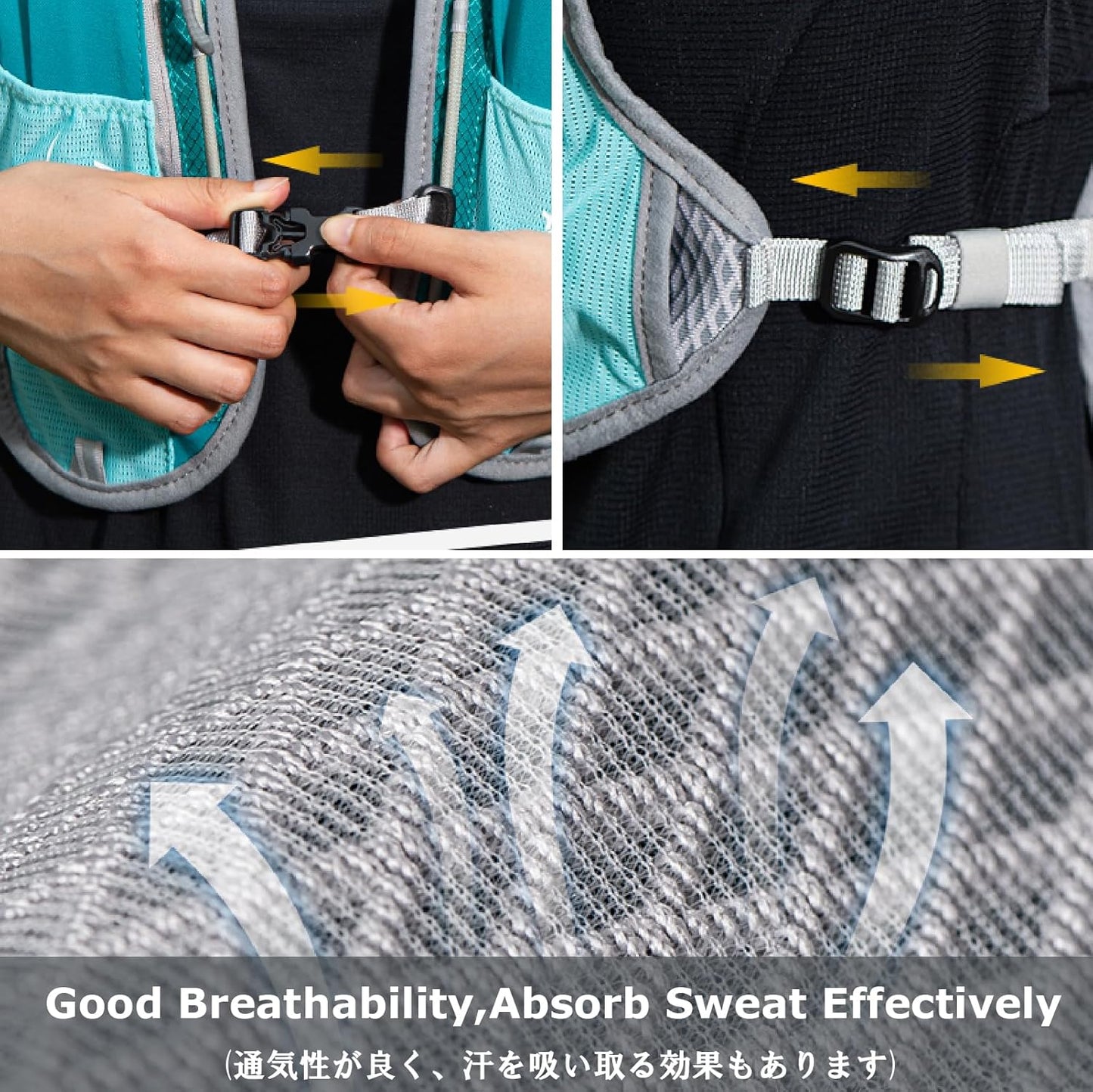 YAPJEB 5L Lightweight Hydration Vest Pack for Men and Women - Ideal for Running, Cycling, Hiking - Blue (Vest Only)