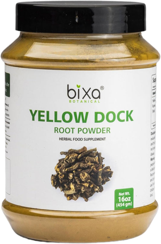 Yellow Dock Powder (Rumex Crispus) Herbal Supplement - 454g (16oz) | Ayurvedic Remedy for Chronic Skin Issues, Itching, & Nasal Inflammation