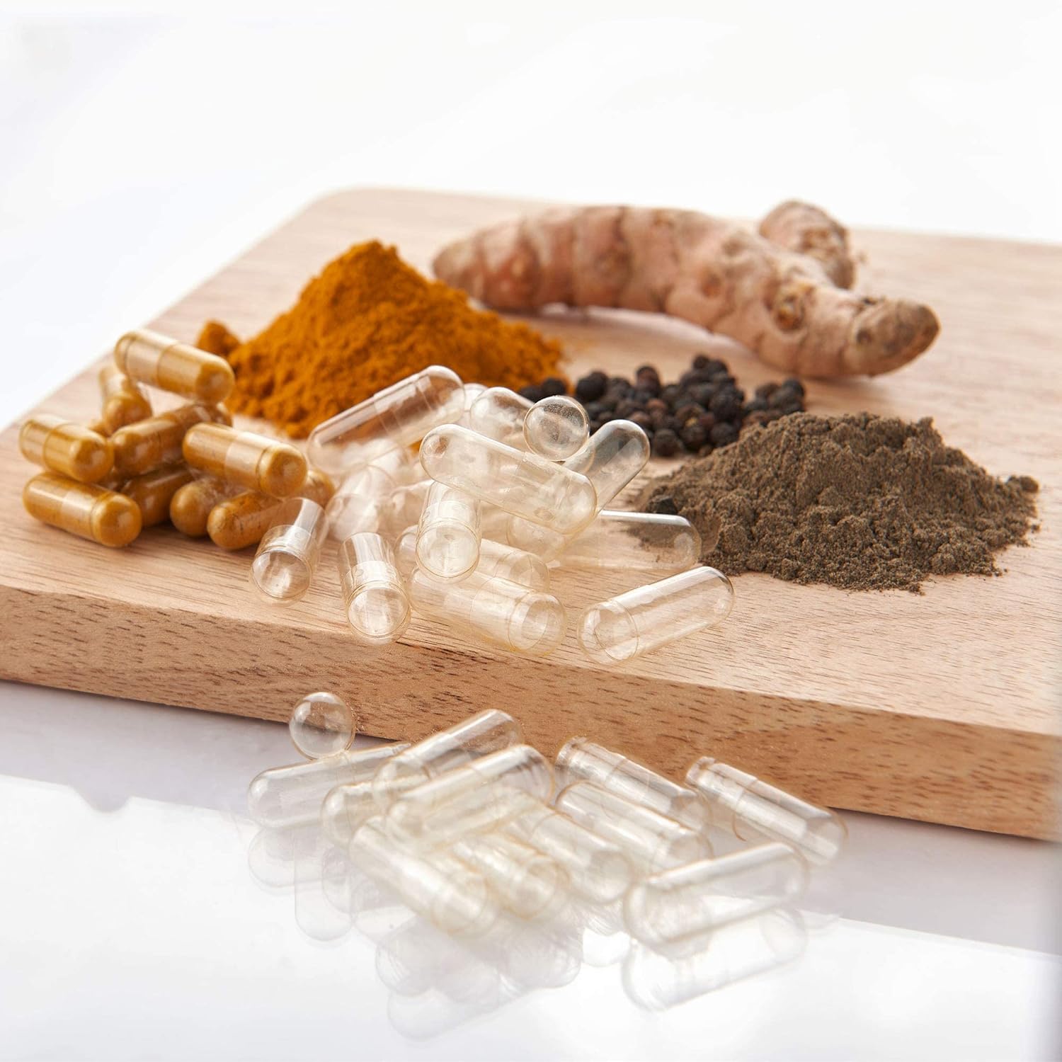 Yellow Gelatin Empty Capsules Size 00 - 500 Count - Beef Gel Caps for DIY Pills - Halal Certified