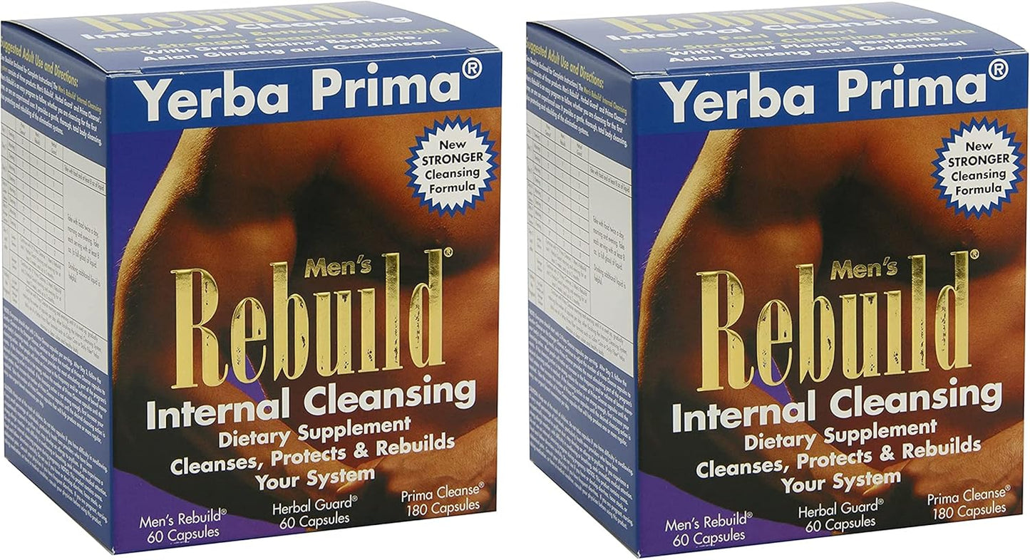 Yerba Prima Men's Internal Cleansing Dietary Supplement Kit - Pack of 2, Cleanse and Protect Your Body