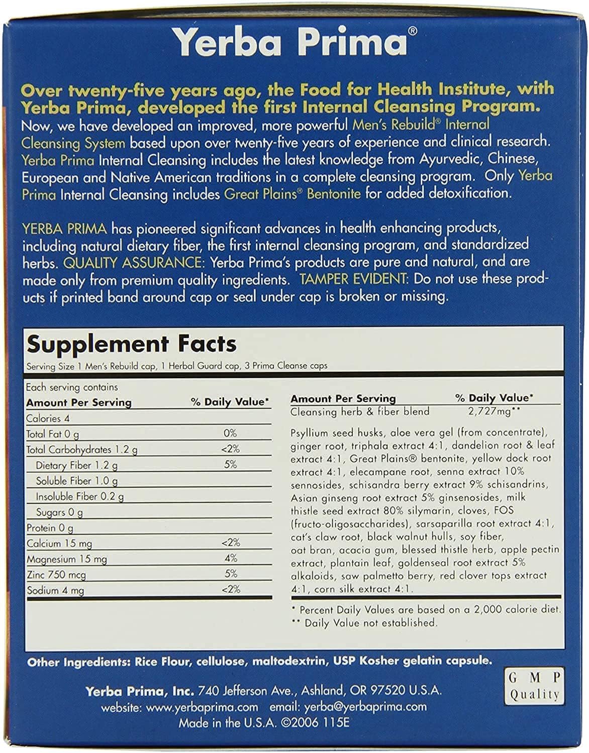 Yerba Prima Men's Internal Cleansing Dietary Supplement Kit - Pack of 2, Cleanse and Protect Your Body