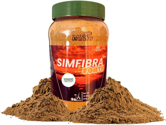 YERBERO SimFiber Forte Fiber Drink Mix 10.5oz - 100% Natural Digestive Supplement - Powdered Dietary Fiber Blend with Soy, Seaweed, Maguey, and Cinnamon - Supports Digestion
