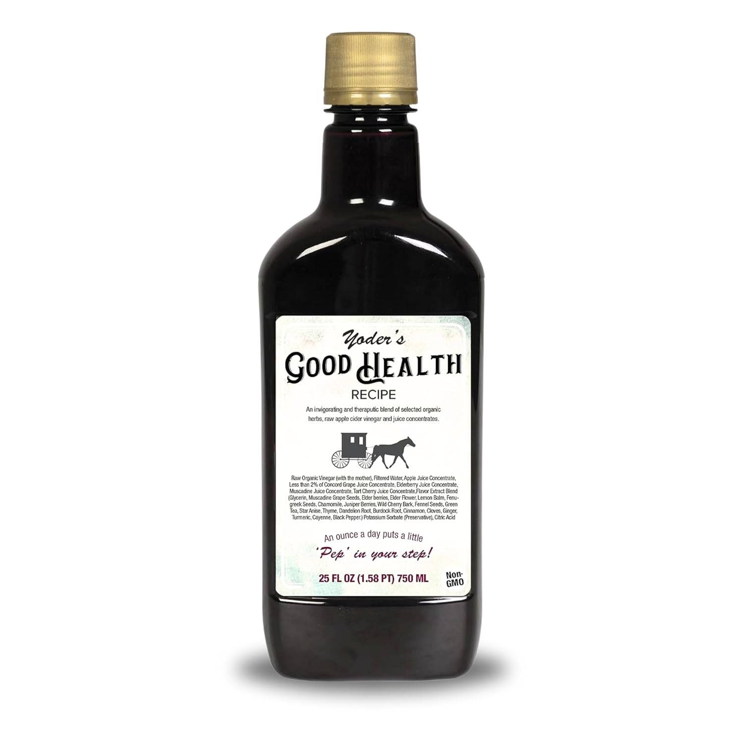 Yoder Naturals Good Health Recipe Apple Cider Vinegar Complex, 25 oz - Amish Harvest Herbal Tonic with Elderberry Juice, Organic Wildcrafted Herbs, Raw Antioxidants