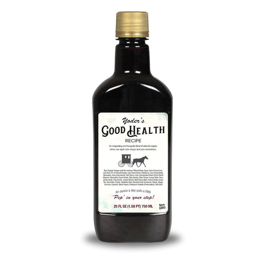 Yoder Naturals Good Health Recipe Apple Cider Vinegar Complex, 25 oz - Amish Harvest Herbal Tonic with Elderberry Juice, Organic Wildcrafted Herbs, Raw Antioxidants