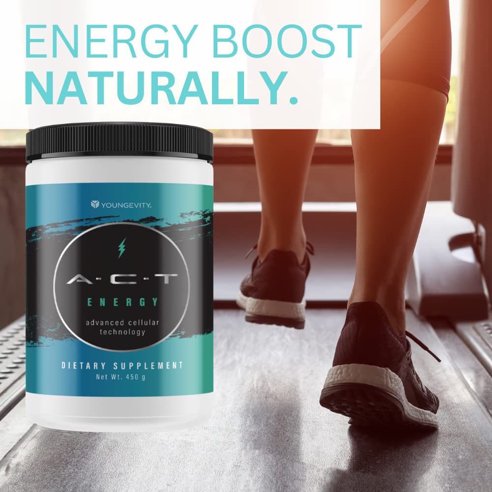 Youngevity ACT Energy Drink: Natural, Healthy, 40 Calories, Ships Worldwide, 450g (3 Canisters)