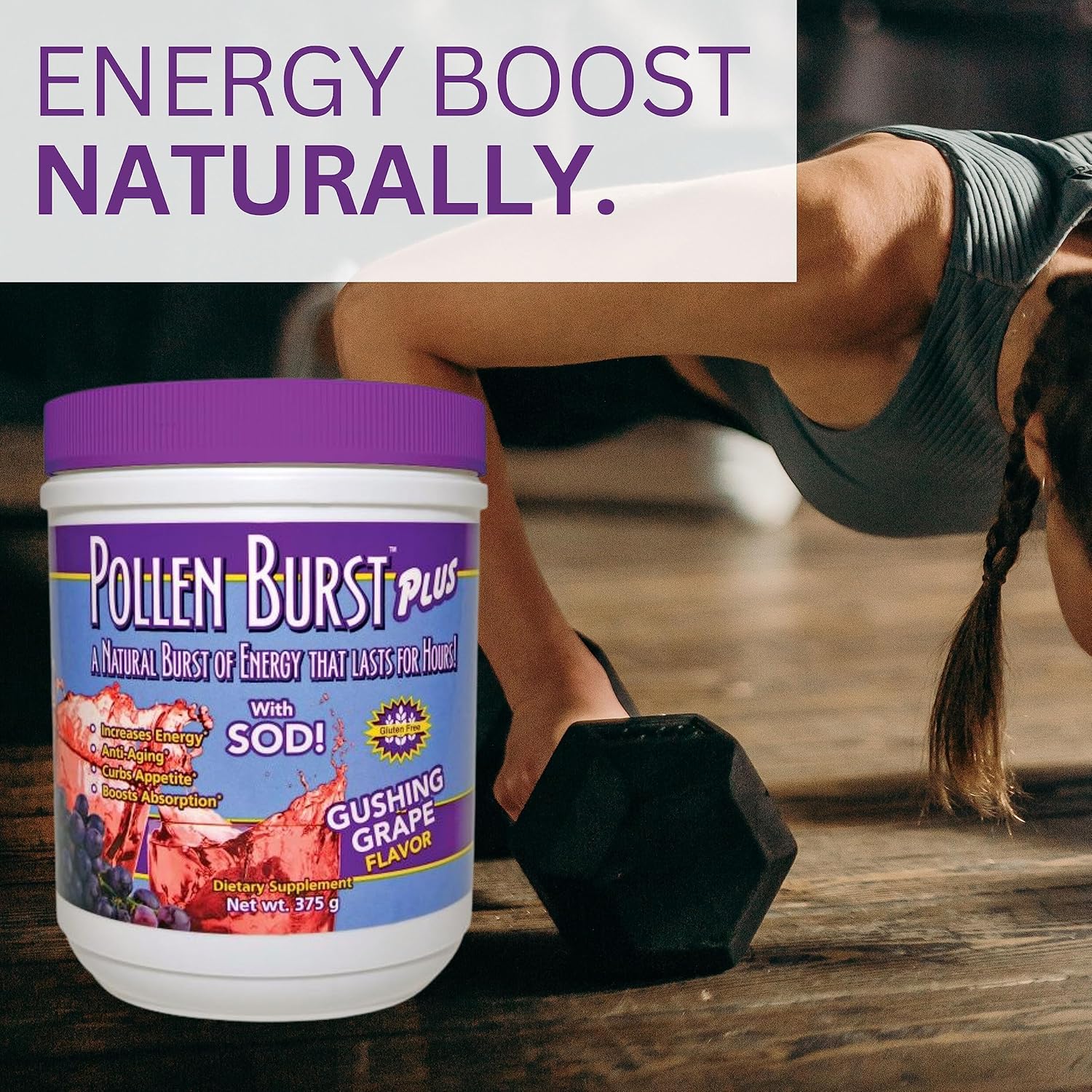 Youngevity Pollen Burst Plus Gushing Grape Flavor - Natural Energy and Immune Support Supplement