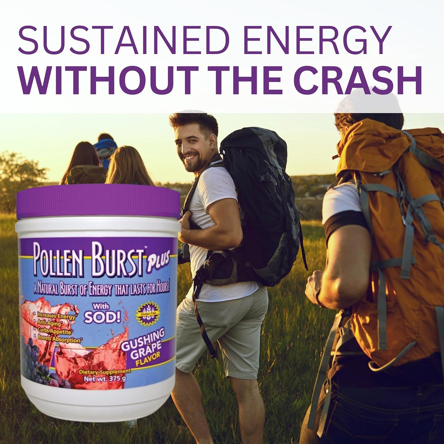 Youngevity Pollen Burst Plus Gushing Grape Flavor - Natural Energy and Immune Support Supplement