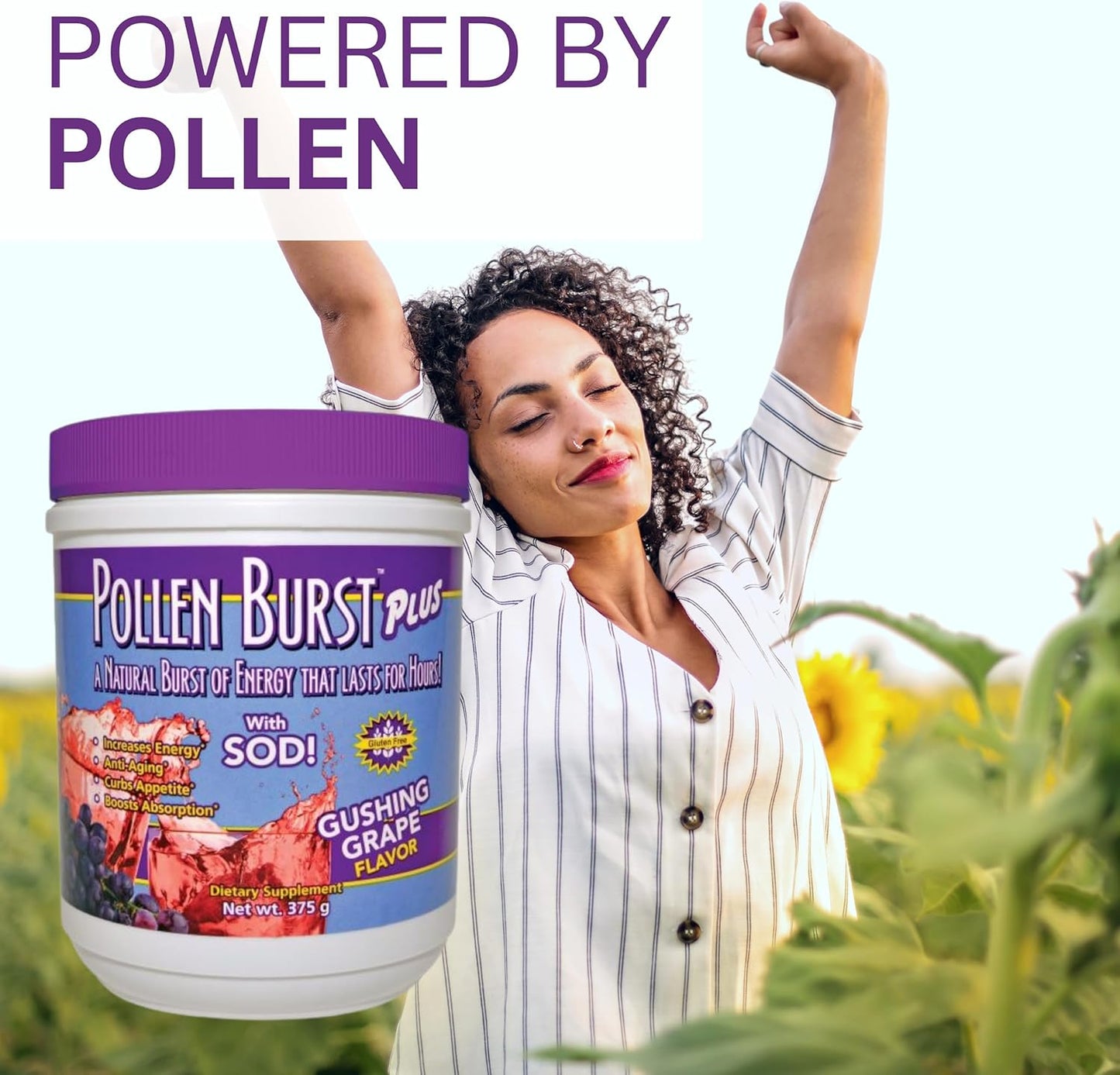 Youngevity Pollen Burst Plus Gushing Grape Flavor - Natural Energy and Immune Support Supplement