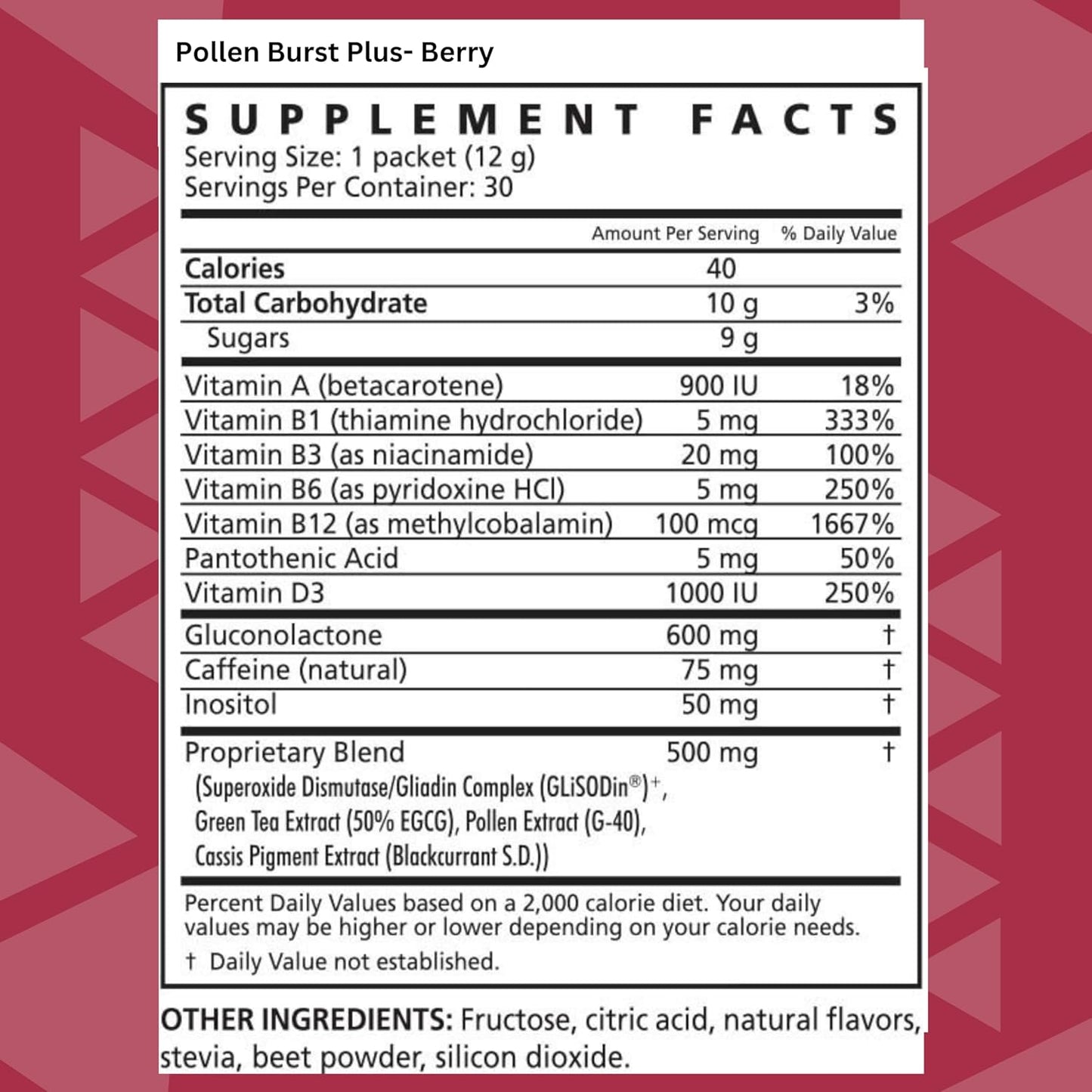 Youngevity Strawberry Acai Pollen Burst Energy Drink - 30 Count Box