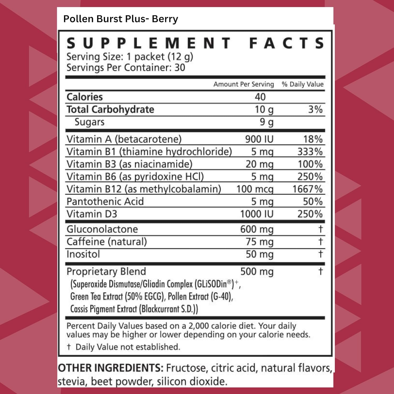 Youngevity Strawberry Acai Pollen Burst Energy Drink - 30 Count Box