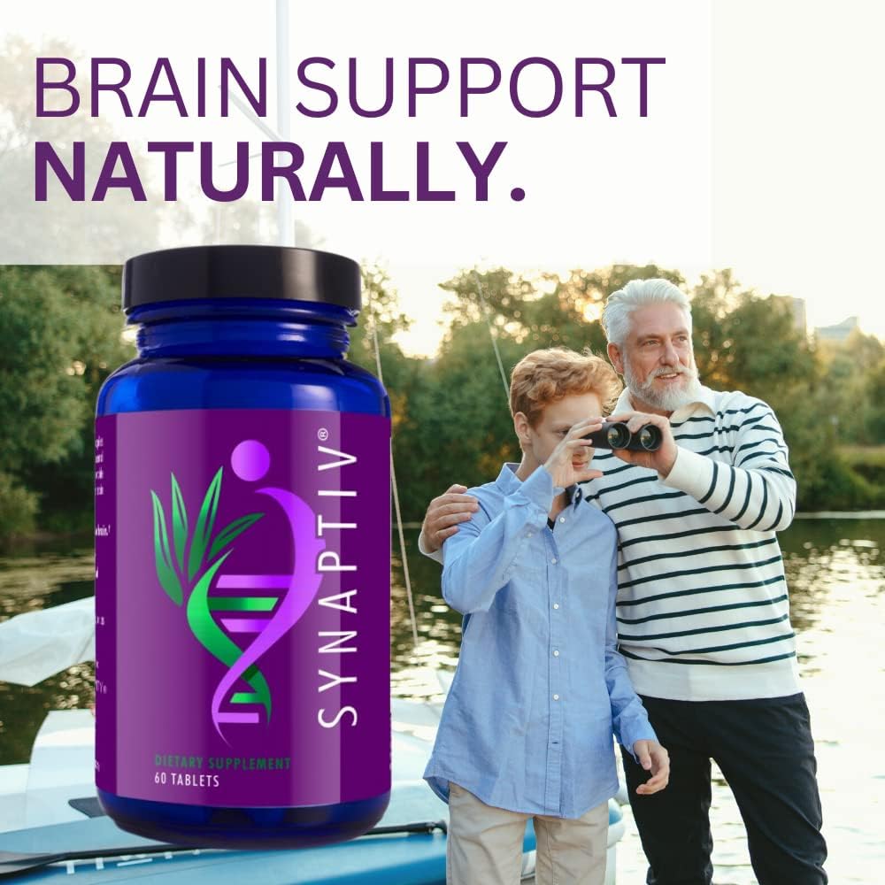 Youngevity Synaptiv™ Brain Support Supplement - 12-in-1 Formula with Ginkgo, Huperzine, Bacopa, Quercetin, Antioxidants, and Vitamins - 60 Count x 2 Pack
