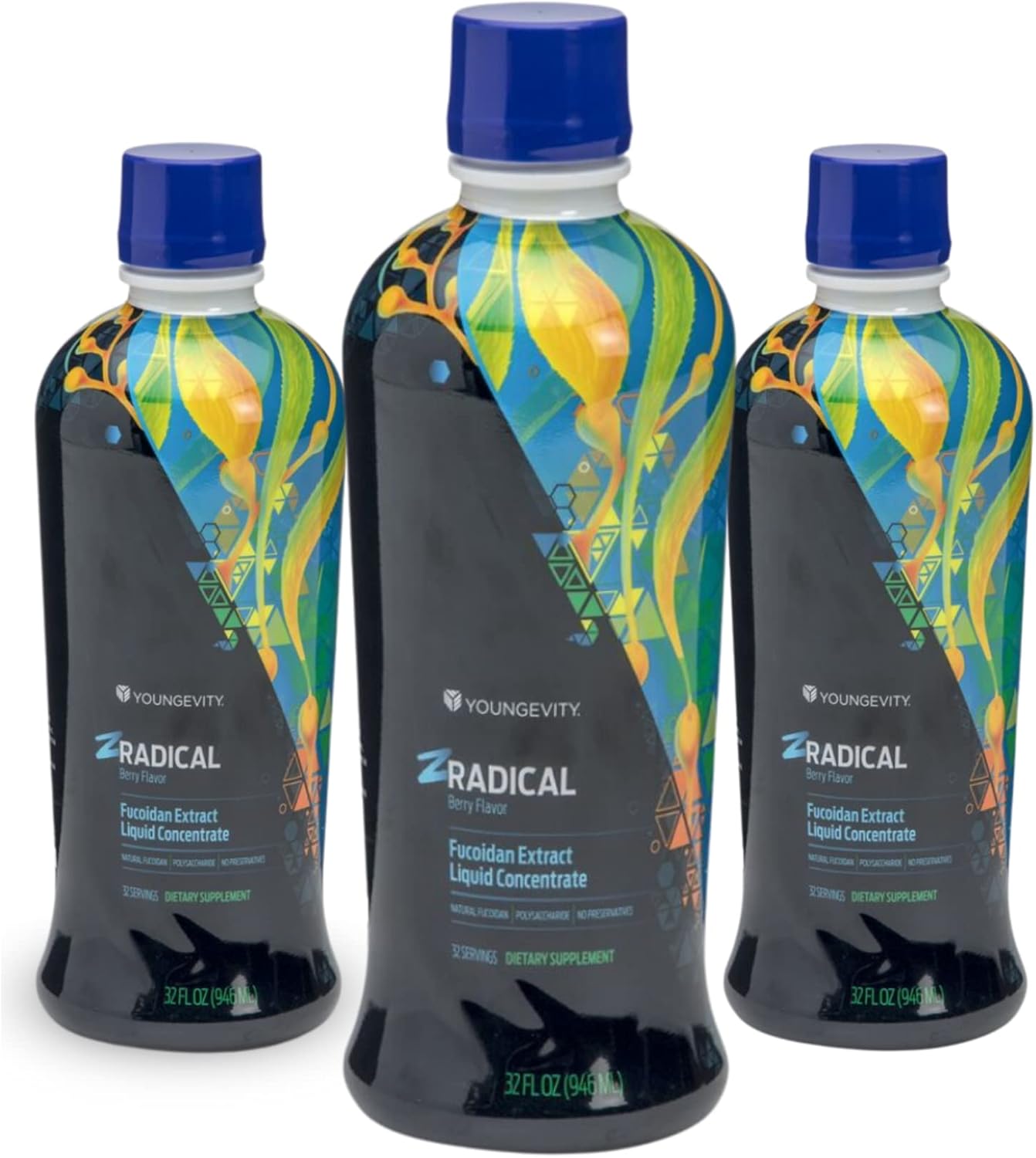 Youngevity Zradical 3-Set Pure Fucoidan Immune Support Supplement Drink