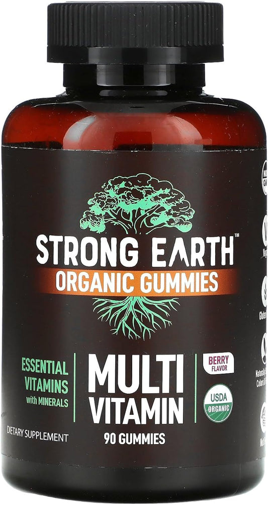 YUM-V'S Strong Earth Organic Multi Vitamin Gummies - Berry Flavor (90 Gummies)