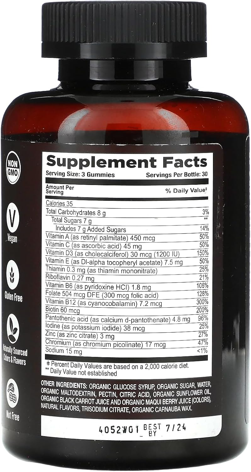 YUM-V'S Strong Earth Organic Multi Vitamin Gummies - Berry Flavor (90 Gummies)