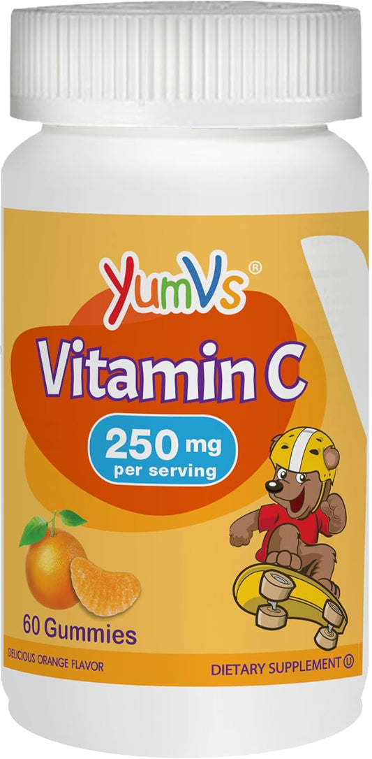 YUM-V's Vitamin C Orange Chewable Gummies for Kids - Daily Dietary Supplement (60 Count)