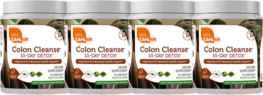 Zahler 10-Day Detox Cleanse Cucumber Mint Flavor Colon Cleanser for Digestive Wellness - 14 oz (4 Pack)