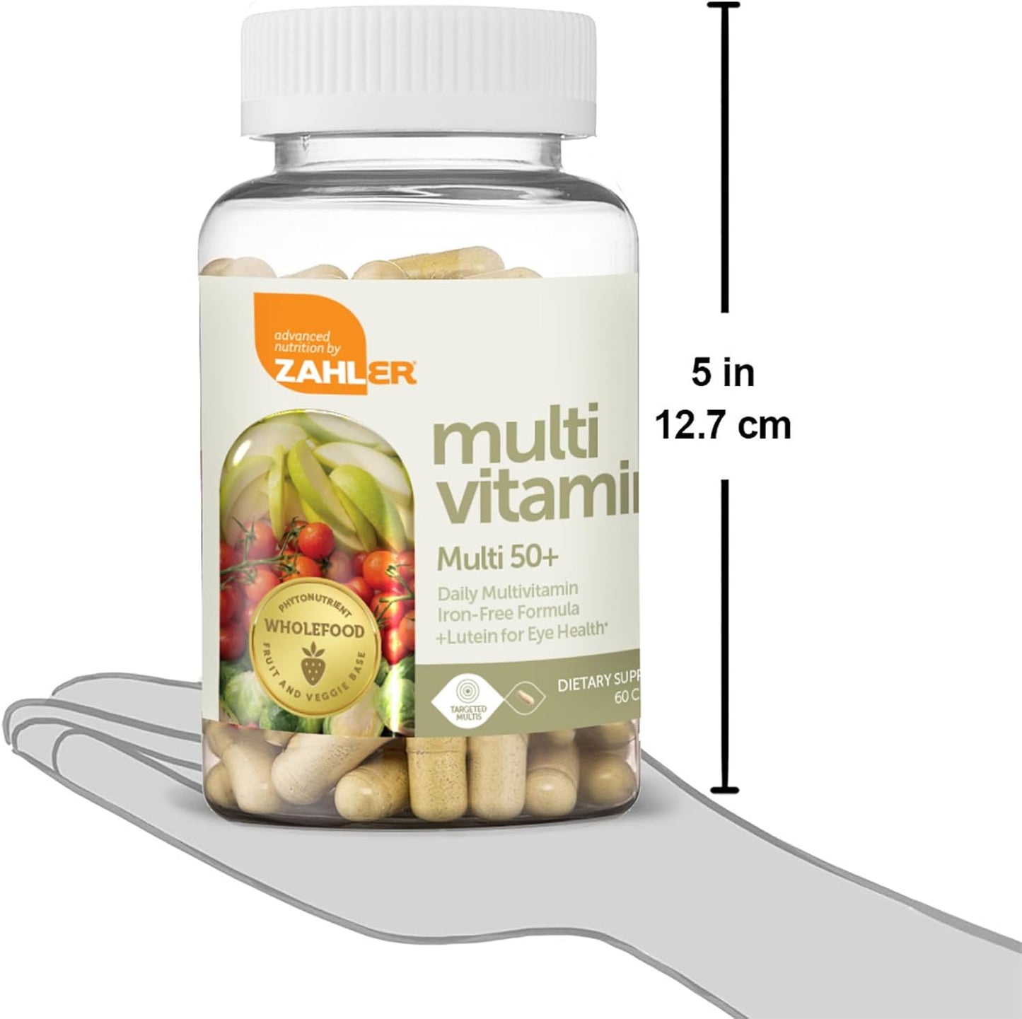 Zahler 50+ Multivitamin with Lutein, Iron-Free Formula for Eye Health - 60 Capsules