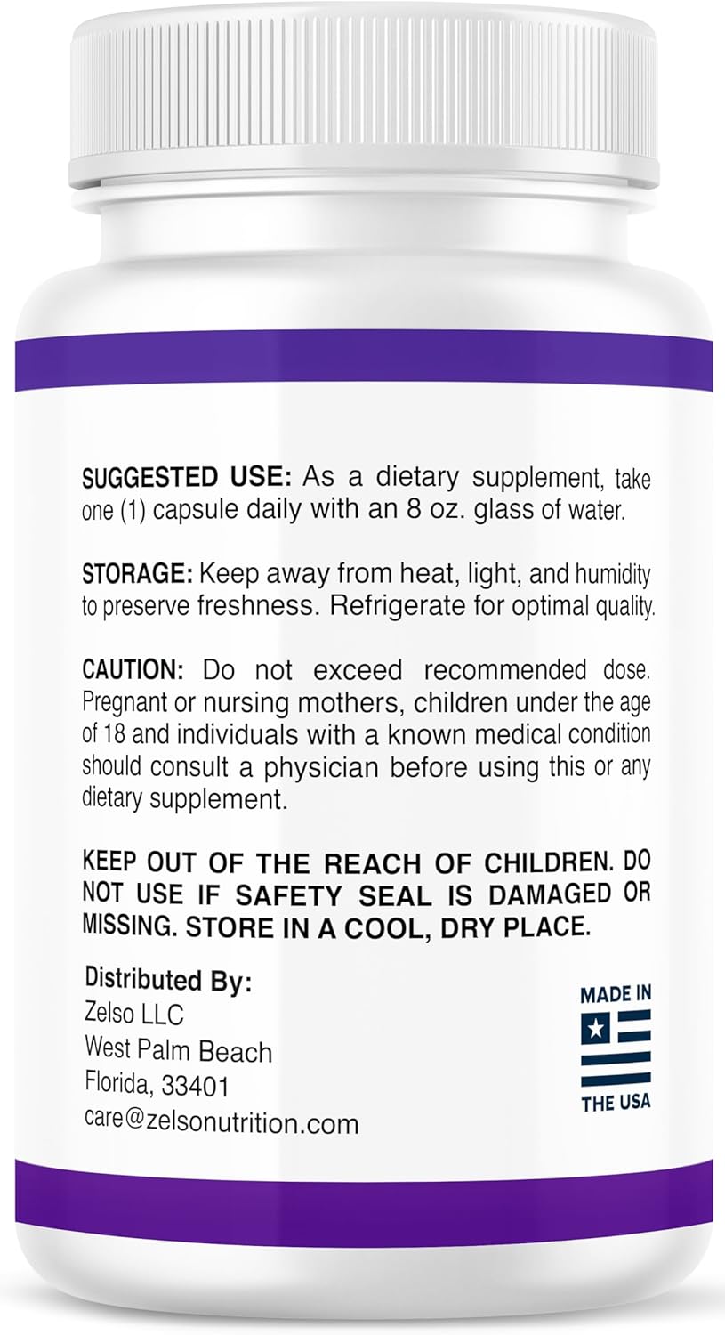 ZELSO GLP-1 Probiotic (2 Pack) with Akkermansia Muciniphila - Gut Health Support, 500M CFU Multi-Strain Probiotic + Prebiotic, GLP1 Naturally Plus - 60 Capsules