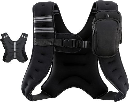 ZELUS Weighted Vest with Reflective Stripe for Strength Training, Running, Fitness &  Slimming Formula  - 6lb to 30lb Options