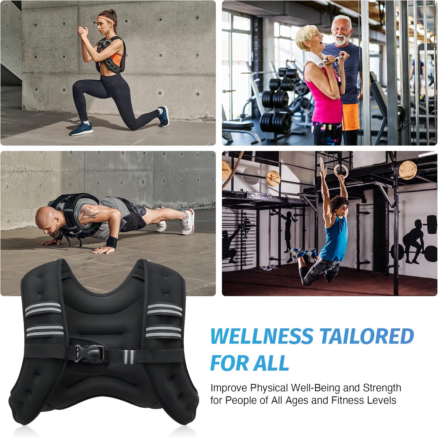 ZELUS Weighted Vest with Reflective Stripe for Strength Training, Running, Fitness &  Slimming Formula  - 6lb to 30lb Options