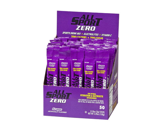 Zero Calorie Grape Electrolyte Drink Mix Sticks - 2x Potassium, Sugar Free, All Sport Powder Hydration (50 Count)