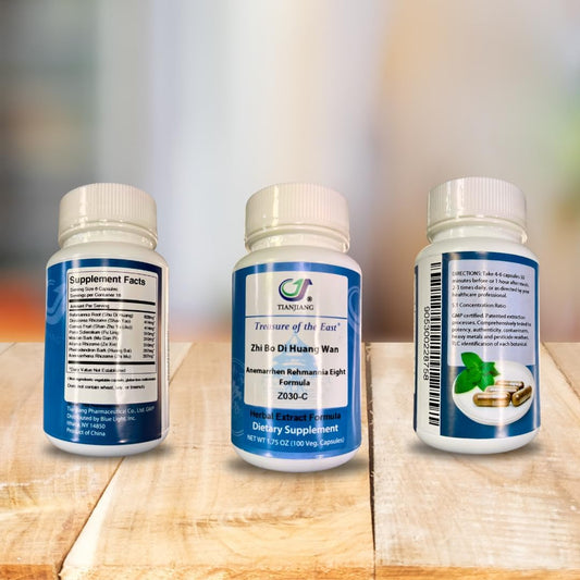 Zhi Bo Di Huang Wan Herbal Extract Capsules - Treasure of the East Anemarrhen Rehmannia Formula