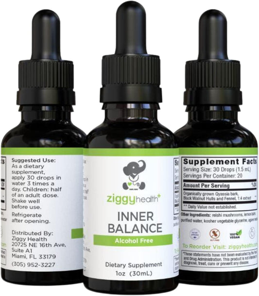Ziggy Baby Inner Balance Tincture - Intestinal Support Formula with Black Walnut Liquid - Herbal Remedy for Harmful Organism Cleanse - Gluten-Free Supplement - 1oz