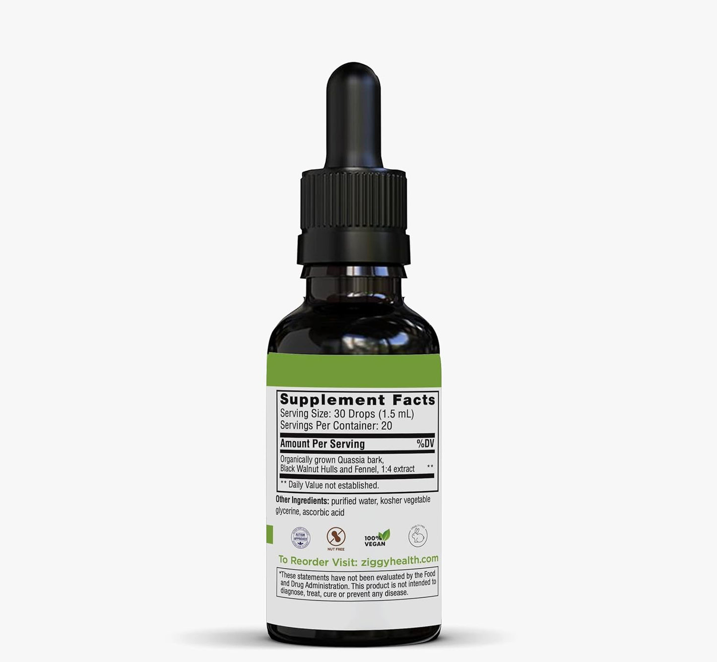 Ziggy Baby Inner Balance Tincture - Intestinal Support Formula with Black Walnut Liquid - Herbal Remedy for Harmful Organism Cleanse - Gluten-Free Supplement - 1oz