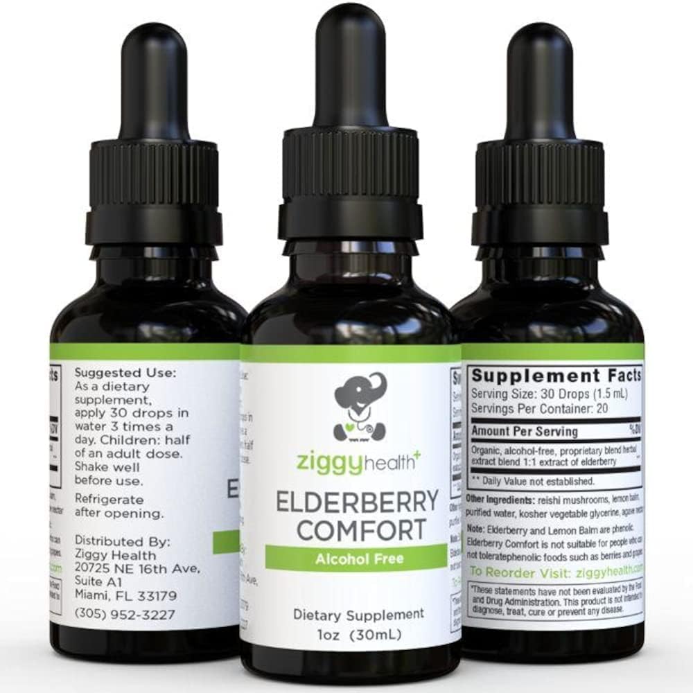 Ziggy Health Organic Elderberry Tincture Drops - Immune & Respiratory Support - 1oz Liquid Extract by Ziggy Baby