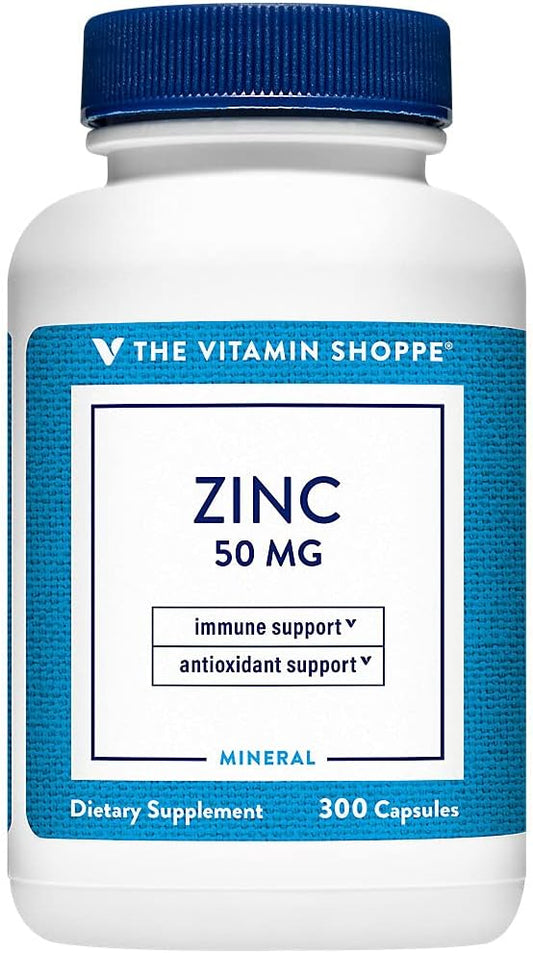 Zinc 50mg per Serving - 300 Capsules by The Vitamin Shoppe