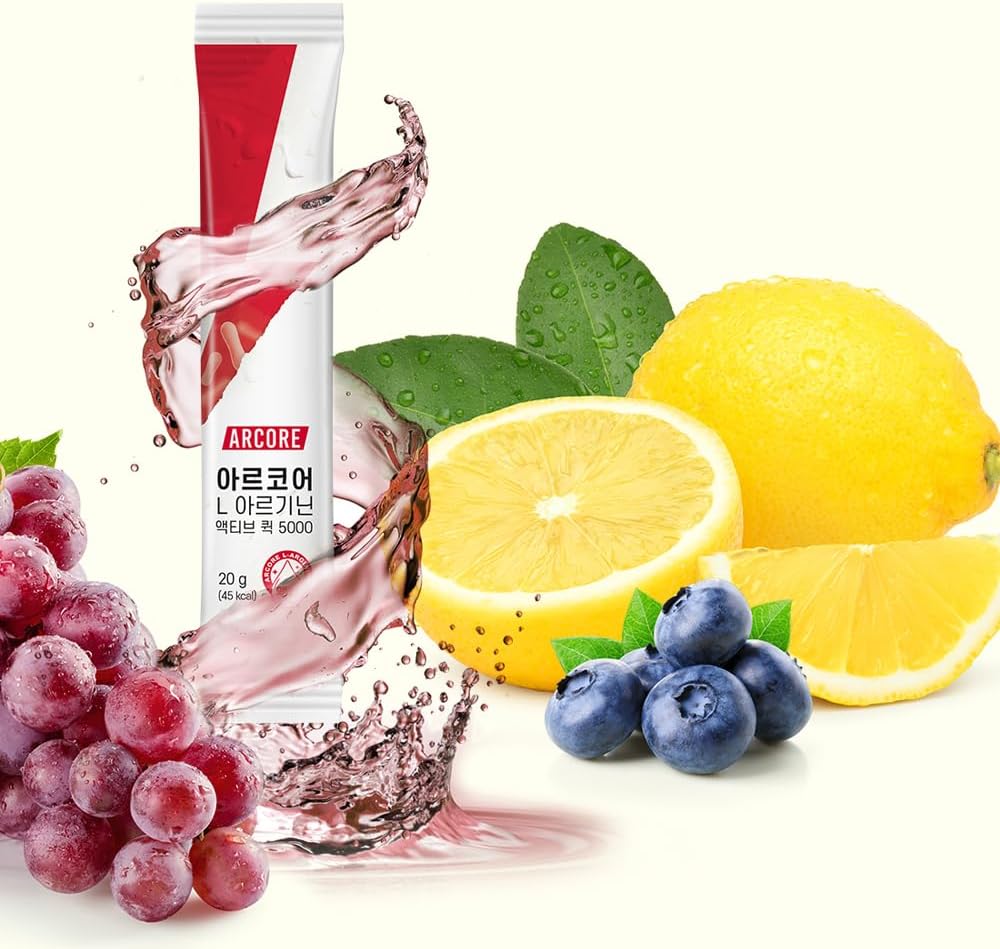 ZIOSTAND BOTO Arcore L-Arginine Active Quick 5000 Lemon Flavor Liquid Supplement - 20g X 15 Sticks, High-Dose Energy & Recovery Support