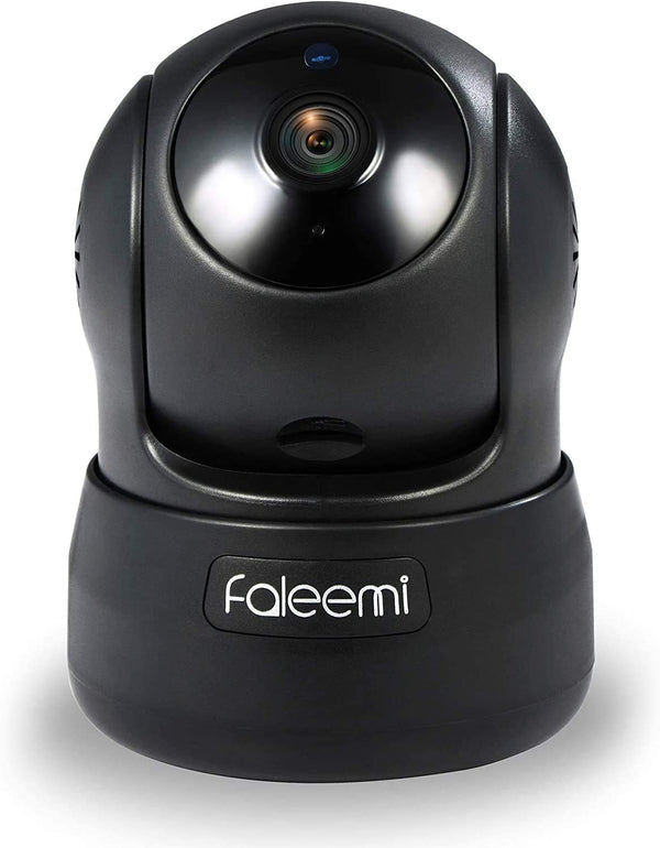 Faleemi HD Pan/Tilt Wireless Wifi IP Camera, Home Security Video Transmission Surveillance System, Nanny Cam with Two Way Audio, Night Vision Remote Control for Baby/Elder/Pet/Office Monitor (1080P Black)