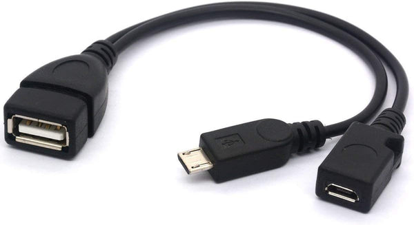 RUITEXUN Micro USB Splitter Cable OTG Power Enhancer Cord USB 2.0 a Female to Micro USB Male Micro 5 Pin Female Adapter Host Converter