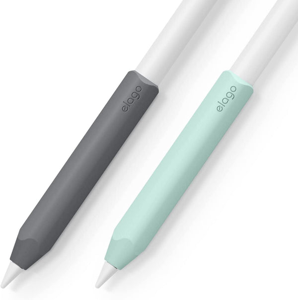 Elago Silicone Grip [2 Pack] Compatible with Apple Pencil 2Nd Generation, Premium Silicone Holder, Ergonomic Design Sleeve, Compatible with Magnetic Charging & Double Tap (Dark Grey/Mint)