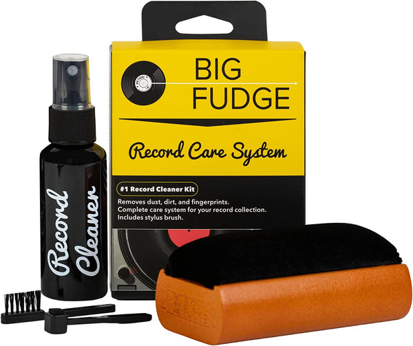 #1 Record Cleaner Kit - Complete 4-In-1 Vinyl Cleaning Solution, Includes Velvet Record Brush, XL Cleaning Liquid, Stylus Brush and Travel Pouch! Will NOT Scratch Your Records!